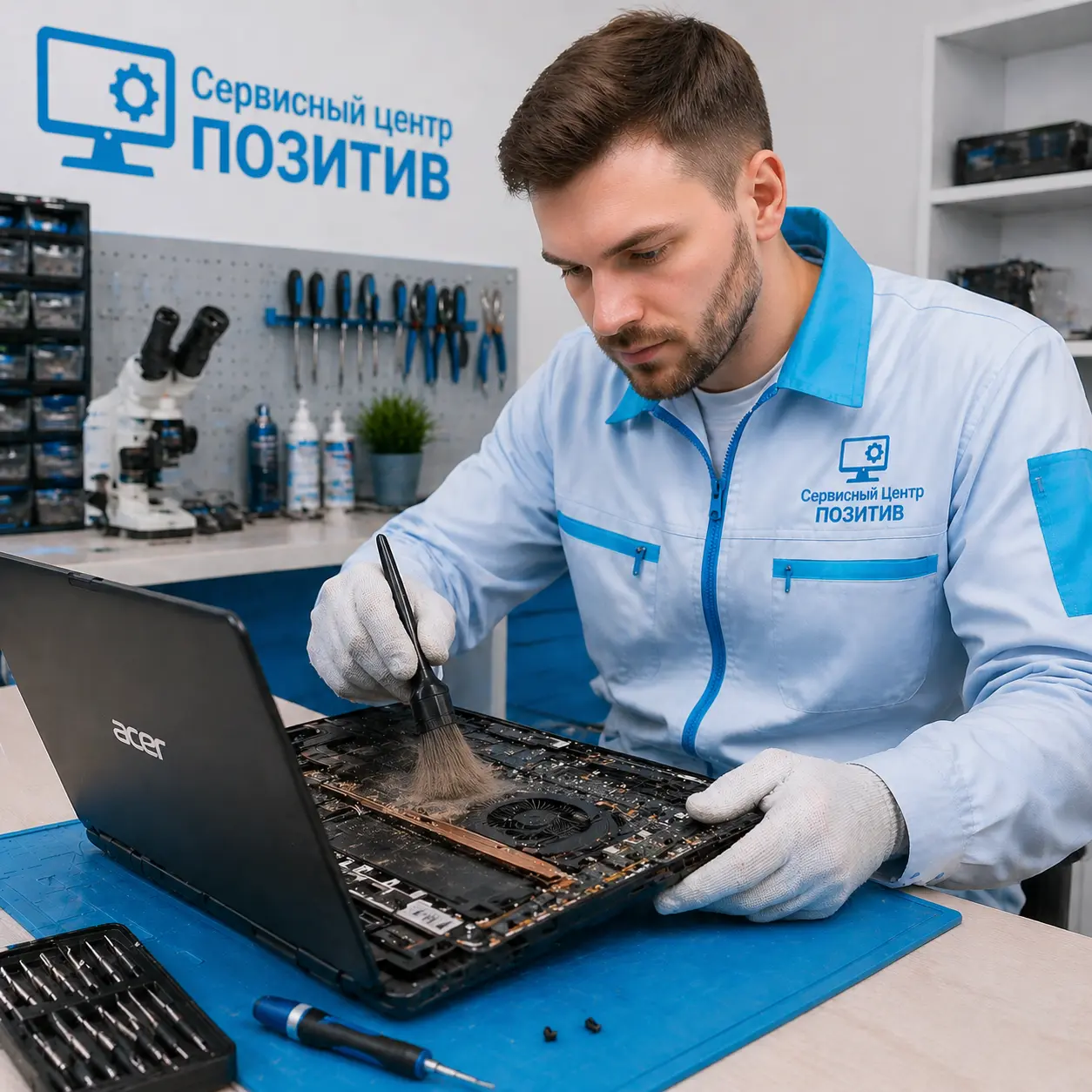 Чистка ноутбука Acer от пыли в городе Бор | Замена термопасты