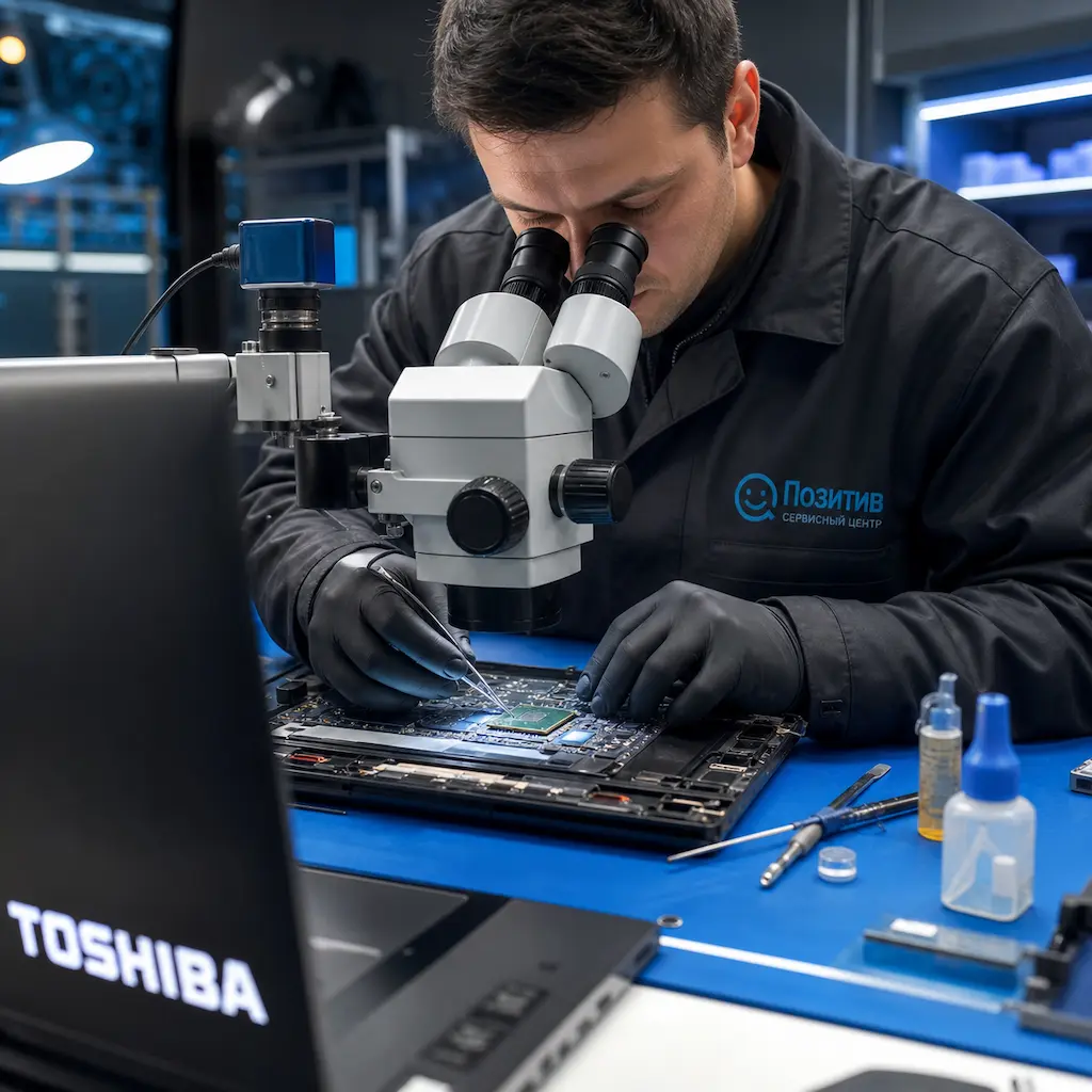 Замена видеокарты ноутбука Toshiba в городе Бор