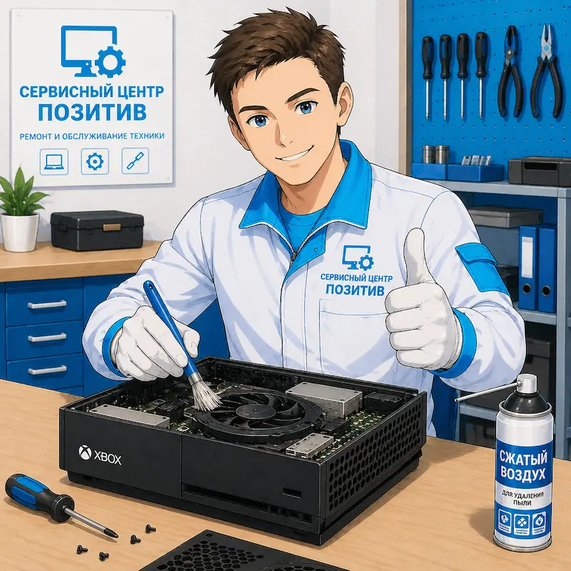Чистка игровой приставки от пыли в городе Бор | Замена термопасты
