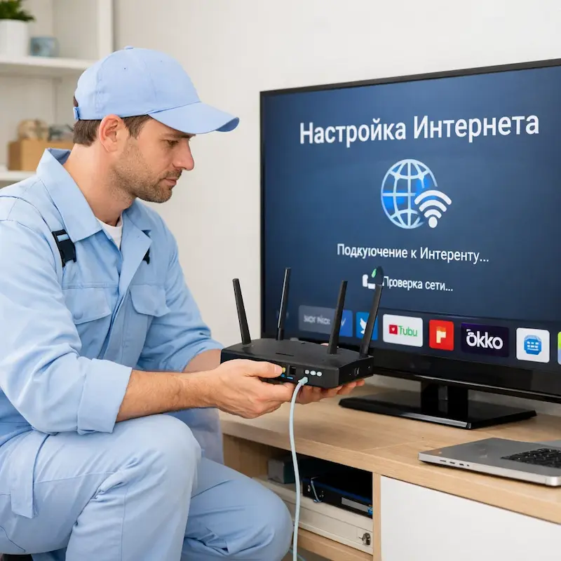 Настройка интернета на телевизоре в городе Бор