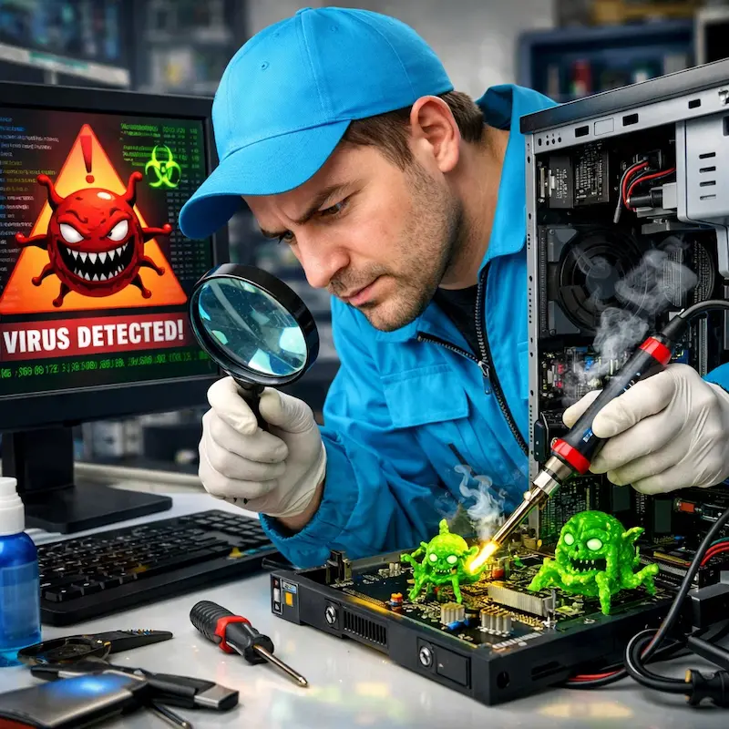 Вылечить компьютерный вирус в городе Бор